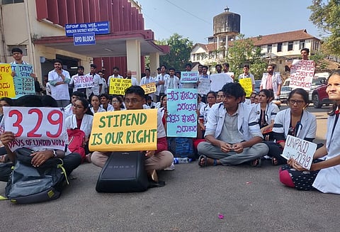 Not paid for 11 months, Karnataka medical interns and PG students go on protest