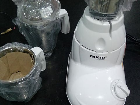  Gold worth Rs 34 lakh concealed as parts of mixer seized at Mangaluru airport