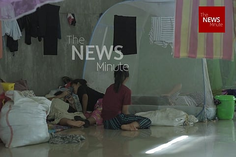 Women at a relief camp in Manipur