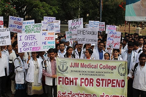 Unpaid for 8 months, K'taka medical interns and PG students stop work in protest
