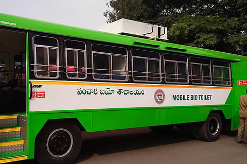 A mobile bio toilet in Secunderabad