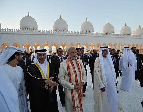 Modi in UAE: Talks investment, visits mosque, meets diaspora