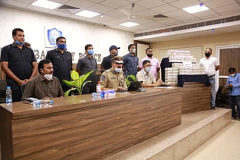 Hyderabad City Police Commissioner addressing a press conference