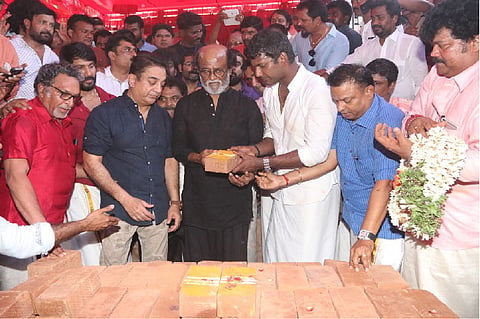 Rajinikanth, Kamal Haasan lay foundation stone for Nadigar Sangam building