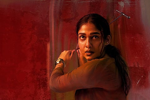 Nayanthara in the poster of Netrikann.