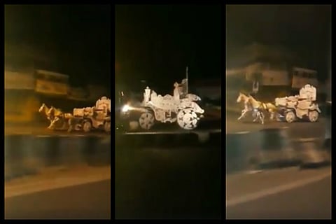 Two horses injured in Hyderabad road accident after 'driverless' cart runs amok