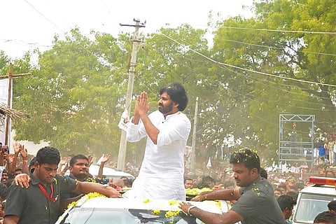 Pawan Kalyan leads protest over drought in Andhra's Rayalaseema region