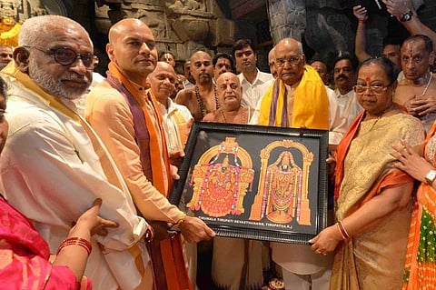 President Ramnath Kovind offers prayers at Tirupati temple in Andhra