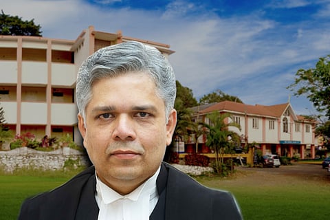 Justice Devan Ramachandran against the backdrop of SN College