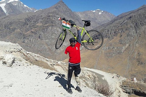 This Hyderabad para-athlete is on an incredible cycling journey from Leh to Kanyakumari
