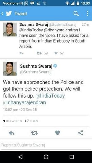 Sushma ensures quick help to sick Indian sailor at Yemen