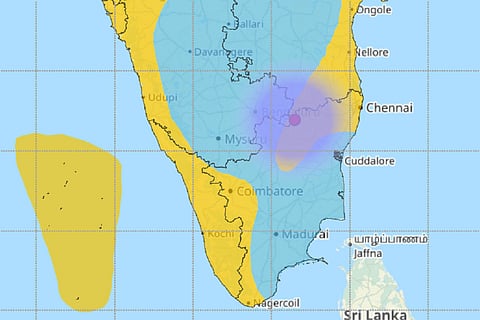 The range of the earthquake that hit Tamil Nadu's Vellore