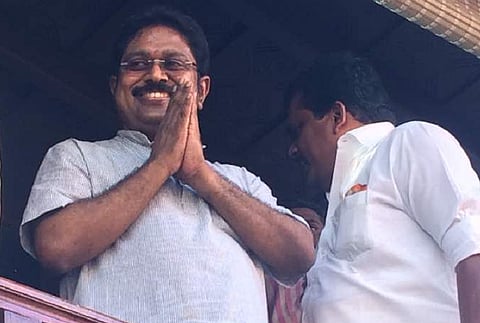 TTV Dhinakaran returns home from Tihar jail to rousing reception from AIADMK cadres