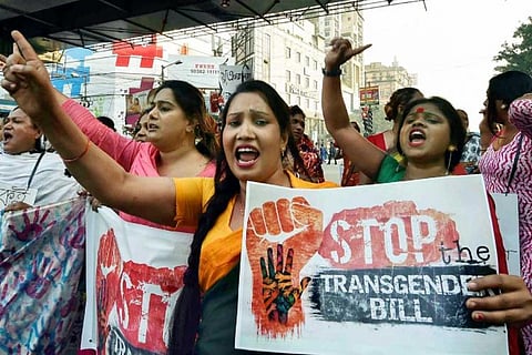 Trans persons protesting against bill 