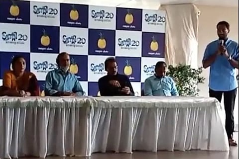 Press meet organized to announce Oommen Chandy's son in law Varghese George's entry to political party 2020. 