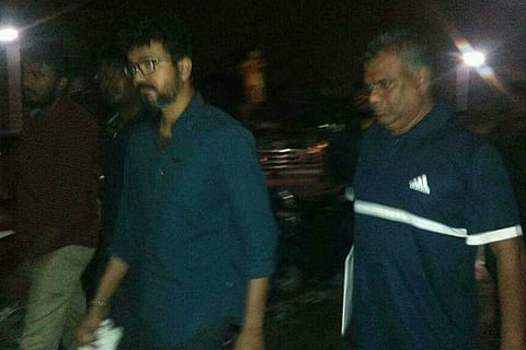 Actor Vijay joins protest at Marina anonymously, hides face with a hanky