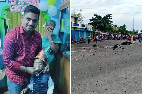 A image of father, son who died in a firecracker accident near Puducherry