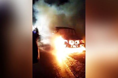 Woman burnt alive in Andhra as car catches fire on highway