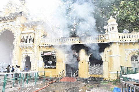  Fire in iconic Mysuru Palace, parts of ticket counter, compound wall damaged