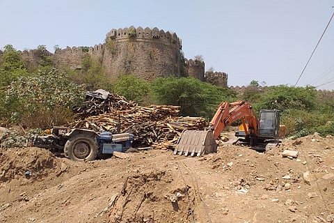 Golconda Fort's moat being destroyed for construction of a drain, Hyd activists allege