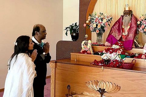 As Kabali fever builds, Rajini has a day of calm at Yogaville Ashram in US