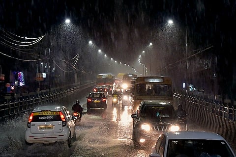 Representative image of traffic during rain