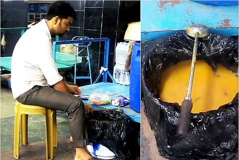 Hot sambar in dustbin bags and plastic bucket: How a Chennai rail vendor packed food 