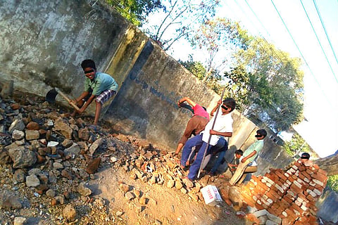 From students to child labourers: Telangana headmaster forces kids to demolish wall after class