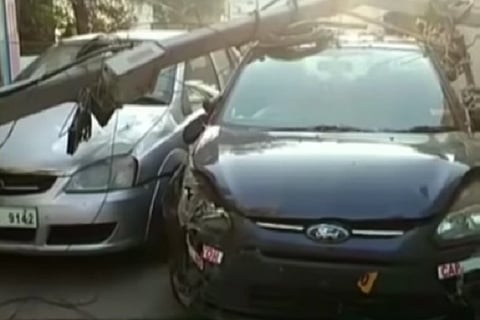 Hyderabad drunk driving: Car runs amok, uprooting two electric poles
