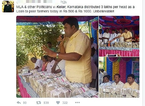 Photo of MLA doling out cash in Kolar was from before demonetisation