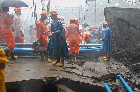 Mumbai rains: 3 injured as road over bridge collapses in Andheri, train services hit