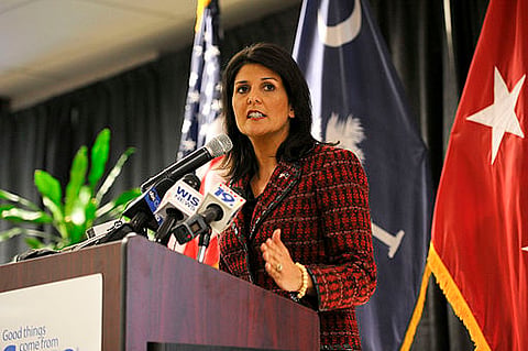 US Republican leader Nikki Haley