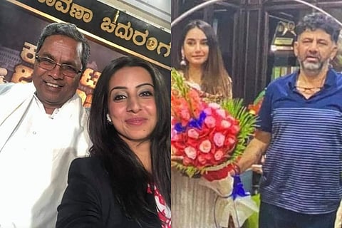 Ragini Dwivedi Sanjana Galrani Siddaramaiah DK Shivakumar
