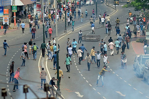 CPI (M) protest demanding Chandy resignation turns violent, police use water cannons to disperse crowd
