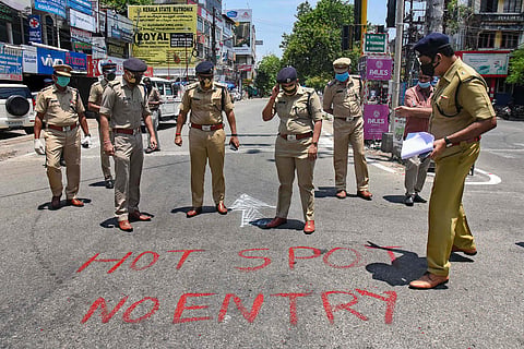 Kerala police marking containment zones