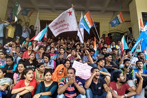 Pondicherry Uni students protest alleging Registrar and VC ‘saffronising’ campus 