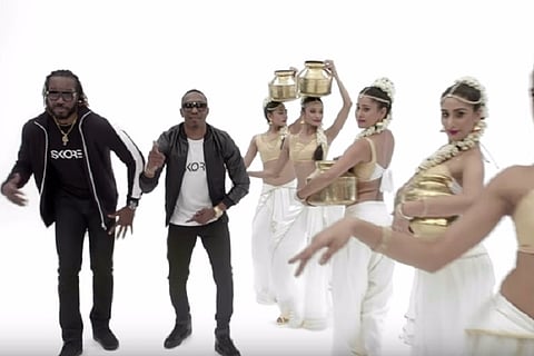 Watch Dwayne Bravo and Chris Gayle recreate the hit 'Champion' for condom ad