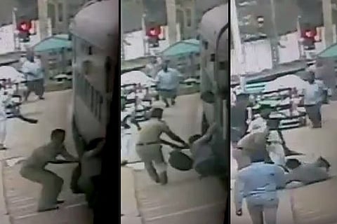 Bravo! This quick thinking TN cop saved a passenger from being crushed by a train 