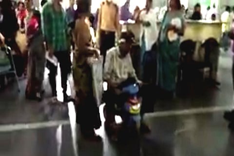 Video: Unable to pay bribe for wheelchair, Hyd man moves around hospital in son’s toy tricycle