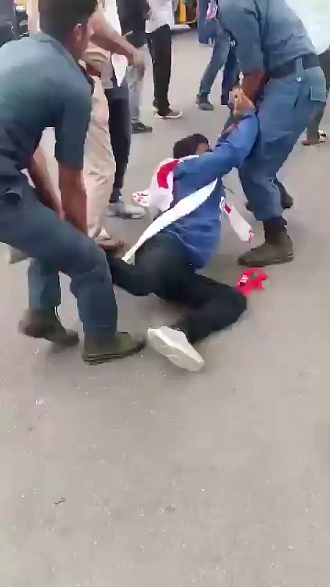 Hyderabad cops forcefully detain Left student activists protesting at Lok Bhavan