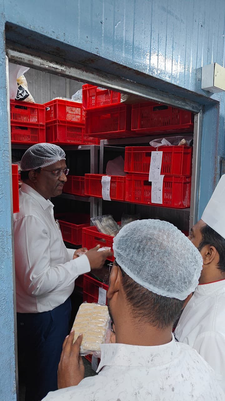 Food-safety inspection at a Bengaluru hotel kitchen