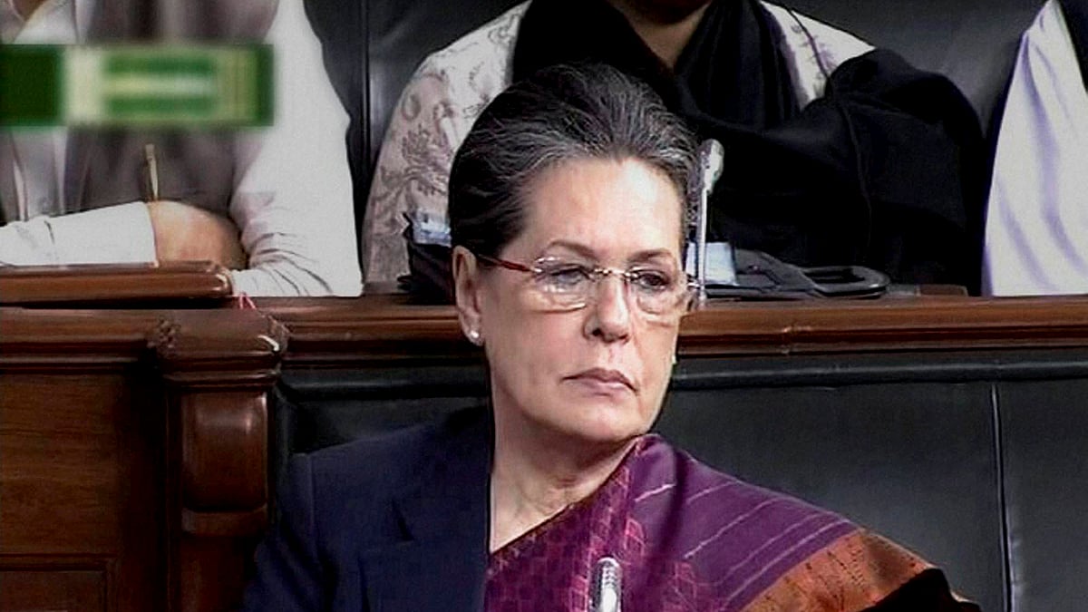 Congress President Sonia Gandhi in the Lok Sabha in New Delhi.&nbsp;