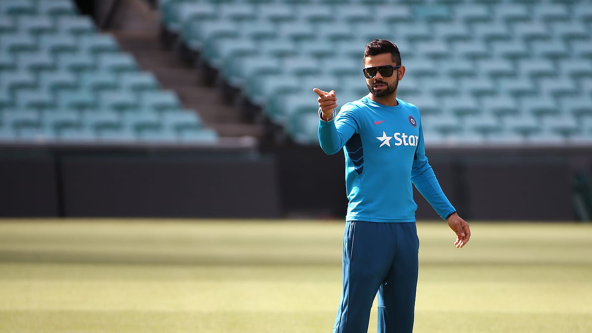 Virat Kohli during a team practice session. 