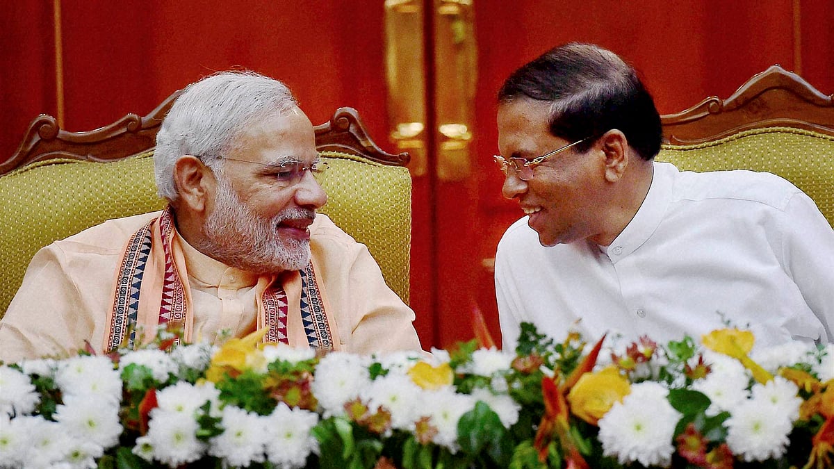 File image of Prime Minister Narendra Modi with Sri Lankan President Maithripala Sirisena.
