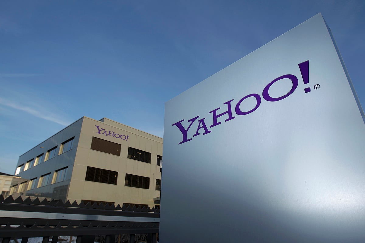 A Yahoo logo is pictured in front of a building in Rolle, east of Geneva. (Photo: Reuters)