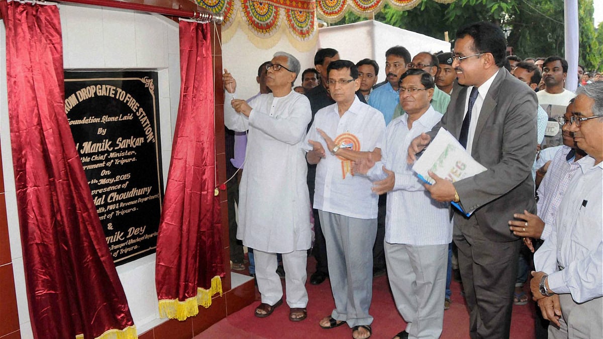 Tripura CM Manik Sarkar at an event in Agartala. (Photo: PTI)