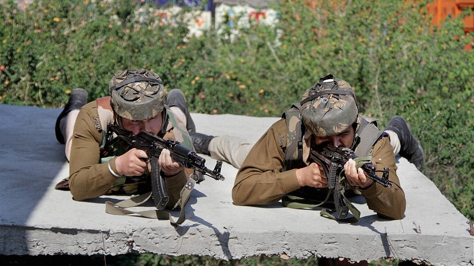 Representational Image: Indian Forces taking positions during the attack at the army camp in Samba, Jammu and Kashmir on March 21, 2015. (Photo: PTI).