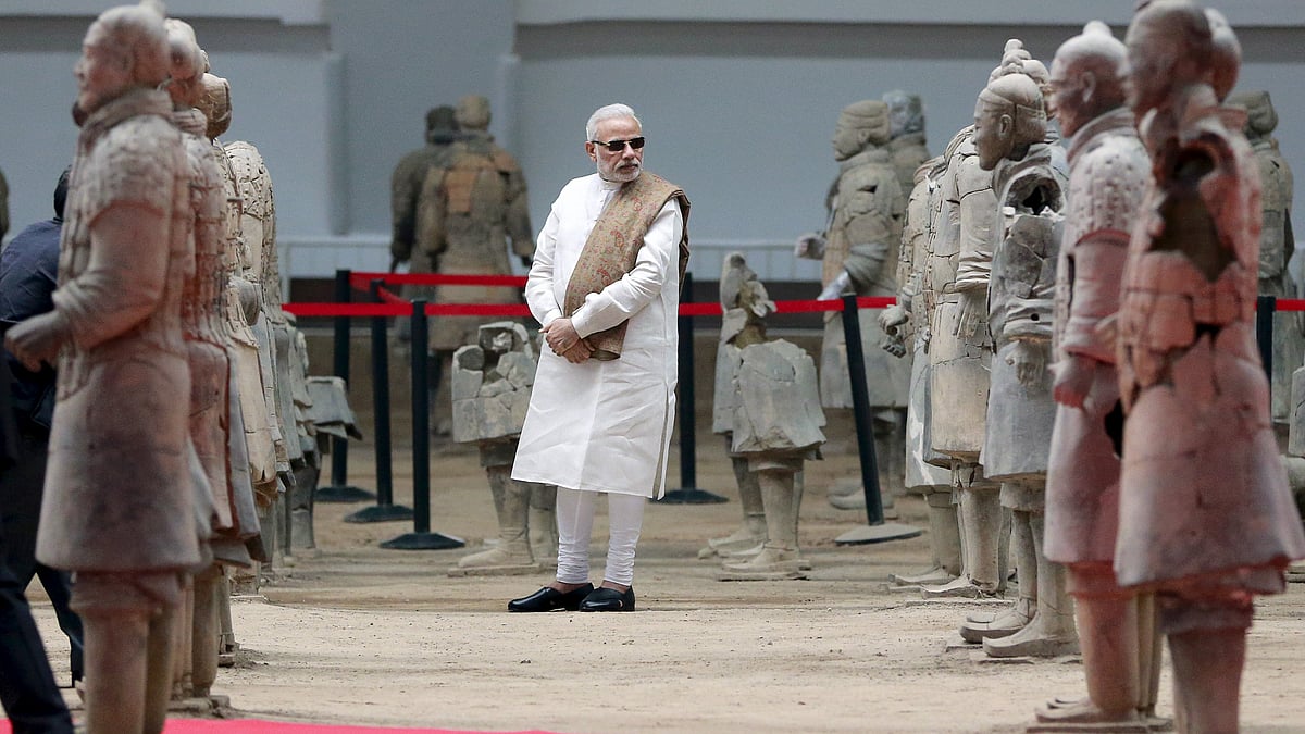 PM Modi at the Terracotta Warriors Museum In Xi’an. (Photo: Reuters)