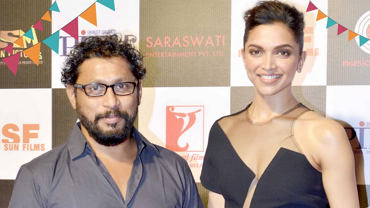 <i>Piku</i> proud: Director Shoojit Sircar poses with the off-screen <i>Piku</i>, Deepika Padukone at the film’s success party. (Photo: Yogen Shah)&nbsp;