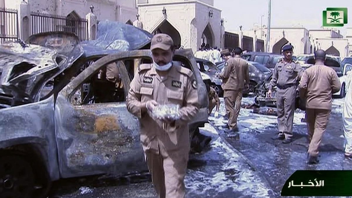 Still image taken from Saudi TV. (Photo: AP)